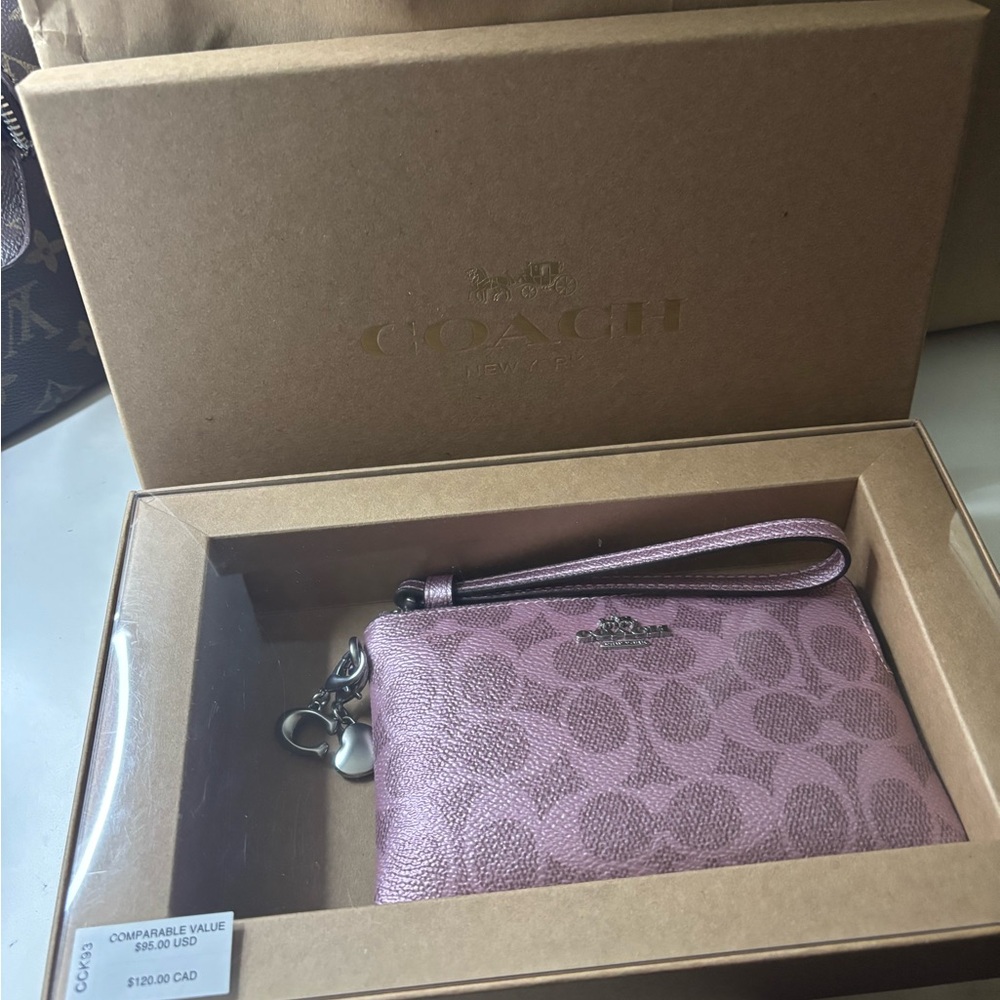 Coach Metallic Pink Wristlet